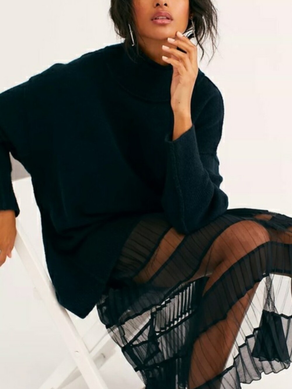 Free People Afterglow Oversized Mock Neck Sweater - Picture 3 of 11